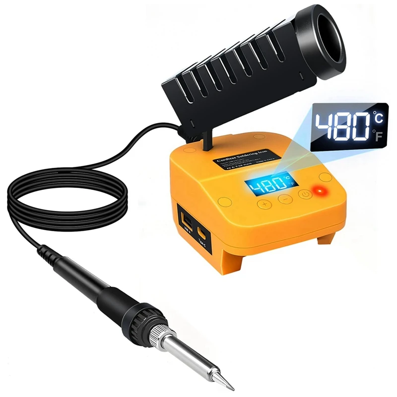 2025 New Cordless Soldering Station For Dewalt 20V Battery Portable Digital Display Soldering Iron Station With USB&Type-C Port