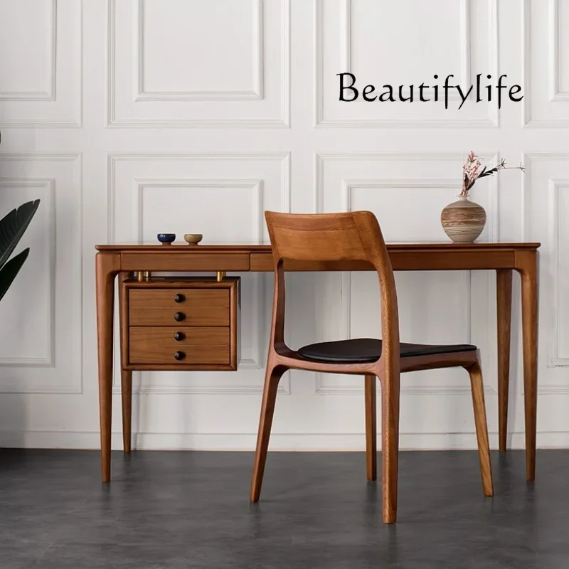 

X Nordic Simple Study Writing Desk Solid Wood With Drawers Small Apartment Computer Desk Chinese Designer Furniture Double Table