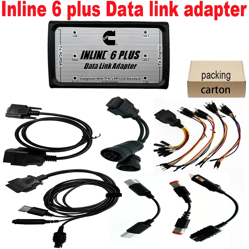 INLINE 6 Plus For Heavy Duty Data Link Adapter Truck Diagnostic Tool obd2 cable For cummins insite Diagnose scanner