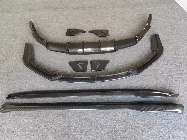 Car Real Carbon Fiber Front Rear Lip Shovel Side Skirt Assembly For Porsche 992 911 Modified Body Kit Auto Accessories