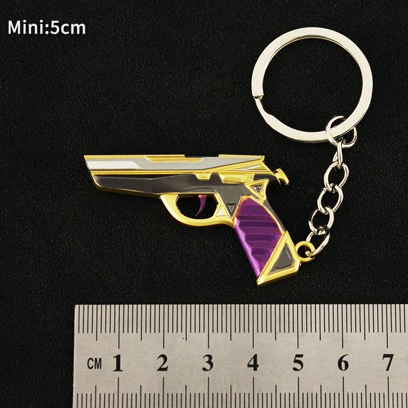 Valorant Melee Reaver Keychain Spectrum Skin 9cm Pistol Model Alloy Weapon Game Peripherals Samurai Sword Gift Toys for Boys