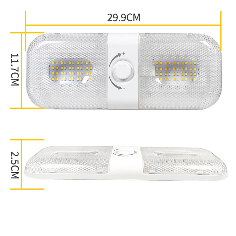 Truck Cabin Lighting 12V Ceiling Lamp For Reading In Cabin 3 Color Temperature Modes ABS Housing Material 12-24V Voltage Range
