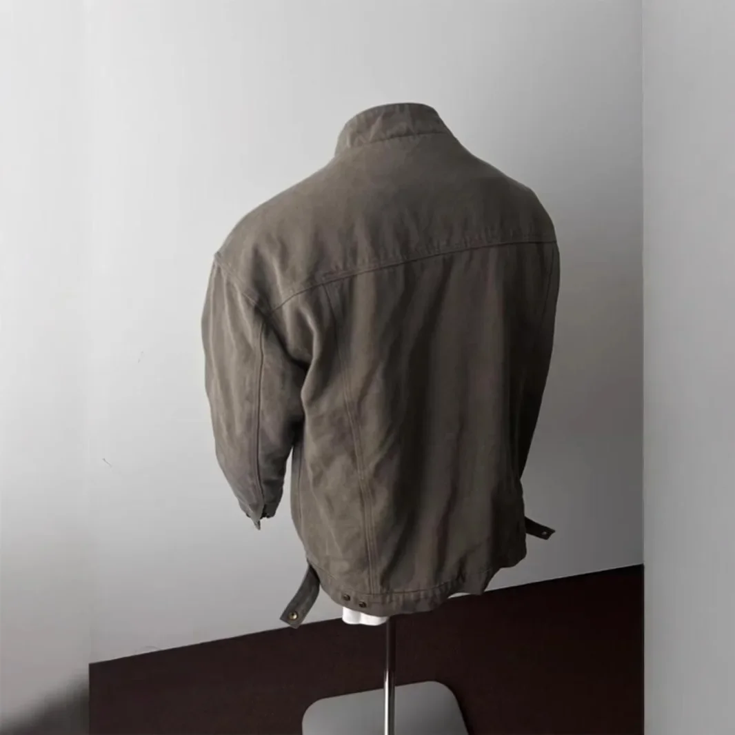 البوب ربيع الخريف موضة جديدة للرجال عادية العصرية بلون الوقوف طوق Longs Leeve بلون جاكيت زيبرا معطف الشارع الشهير #2