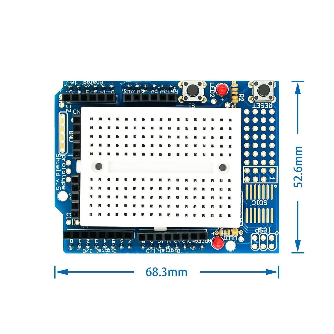 UNO Proto Shield prototype expansion board with SYB-170 mini breadboard based UNO ProtoShield