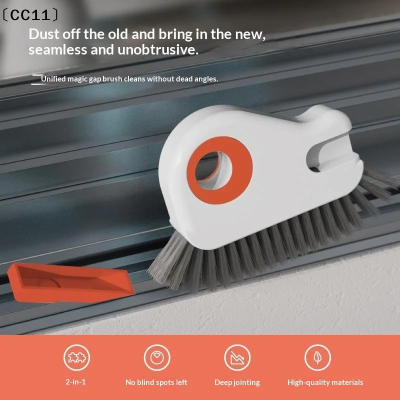 1pc 2 In 1 Window Groove Cleaning Brush Door Groove Sliding Door Track Floor  Hand Held Crevice Cleaner〔CC11〕
