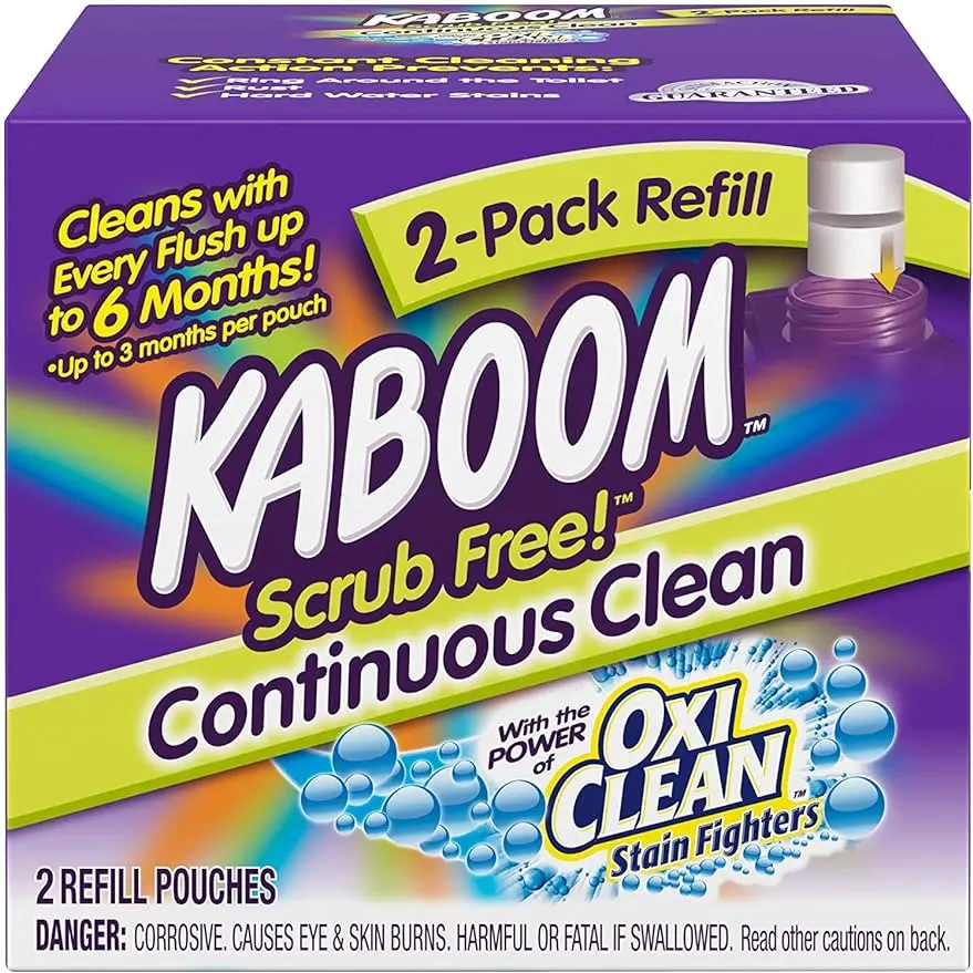 

Scrub Free Continuous Clean Toilet Cleaning Refill 2 Pack (4 Boxes of 2 Pack Refill) Keeps Toilet Clean for Up To Nine Months