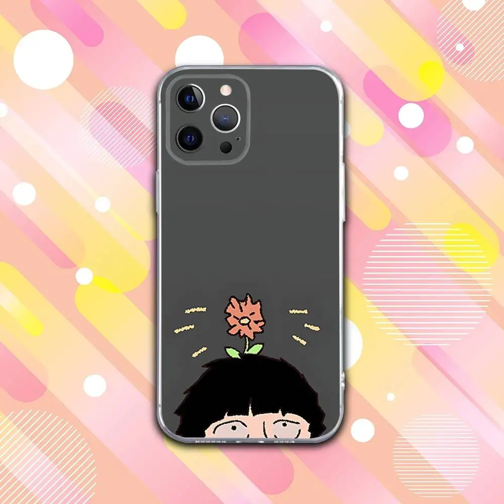 حافظة هاتف M-Mob Anime Psycho 100 لهواتف iPhone 17,16,15,14,13,12,11 Pro,Max,Plus,X,XS,XR,SE4,E غطاء ناعم شفاف صغير