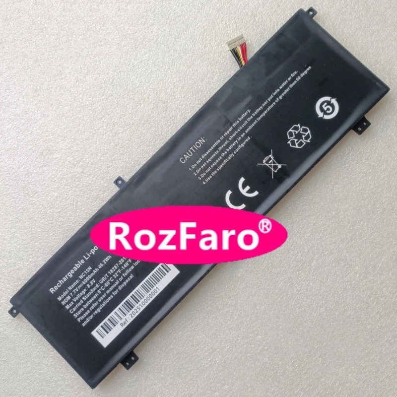 

RozFaro NC15N NC15U8 For KuXi AK156S 7.7V 6000mAh 11-pin 10-wire Laptop Battery For AZERTY Memoir AZ-1516 AZ-1526 Notebook