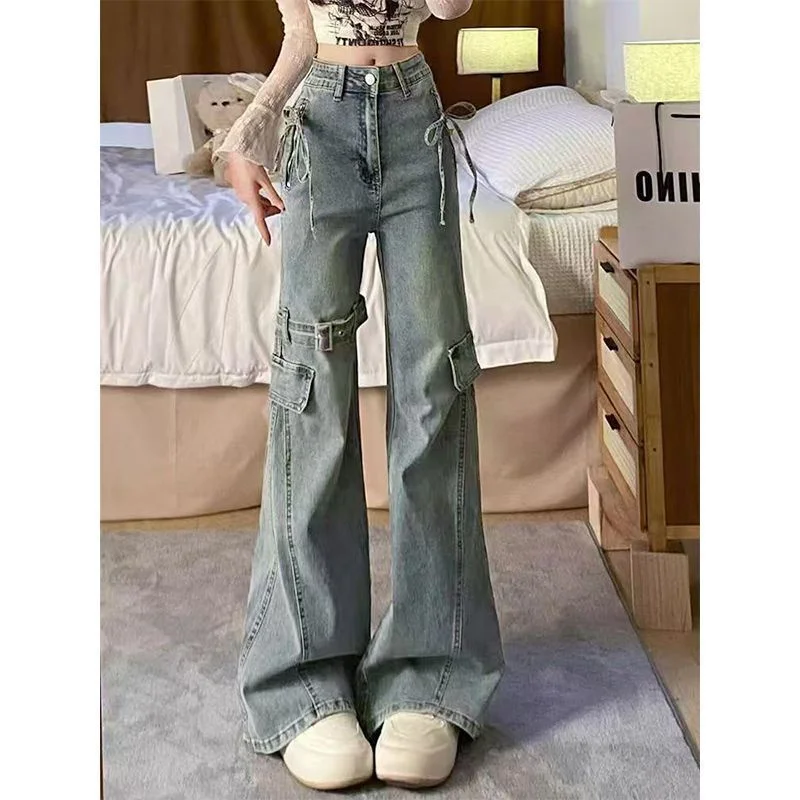Unique And Super Good-looking Jeans 2025 New Style American Retro Micro Flared Wide Leg Pants Look Slim And Niche Design Pants
