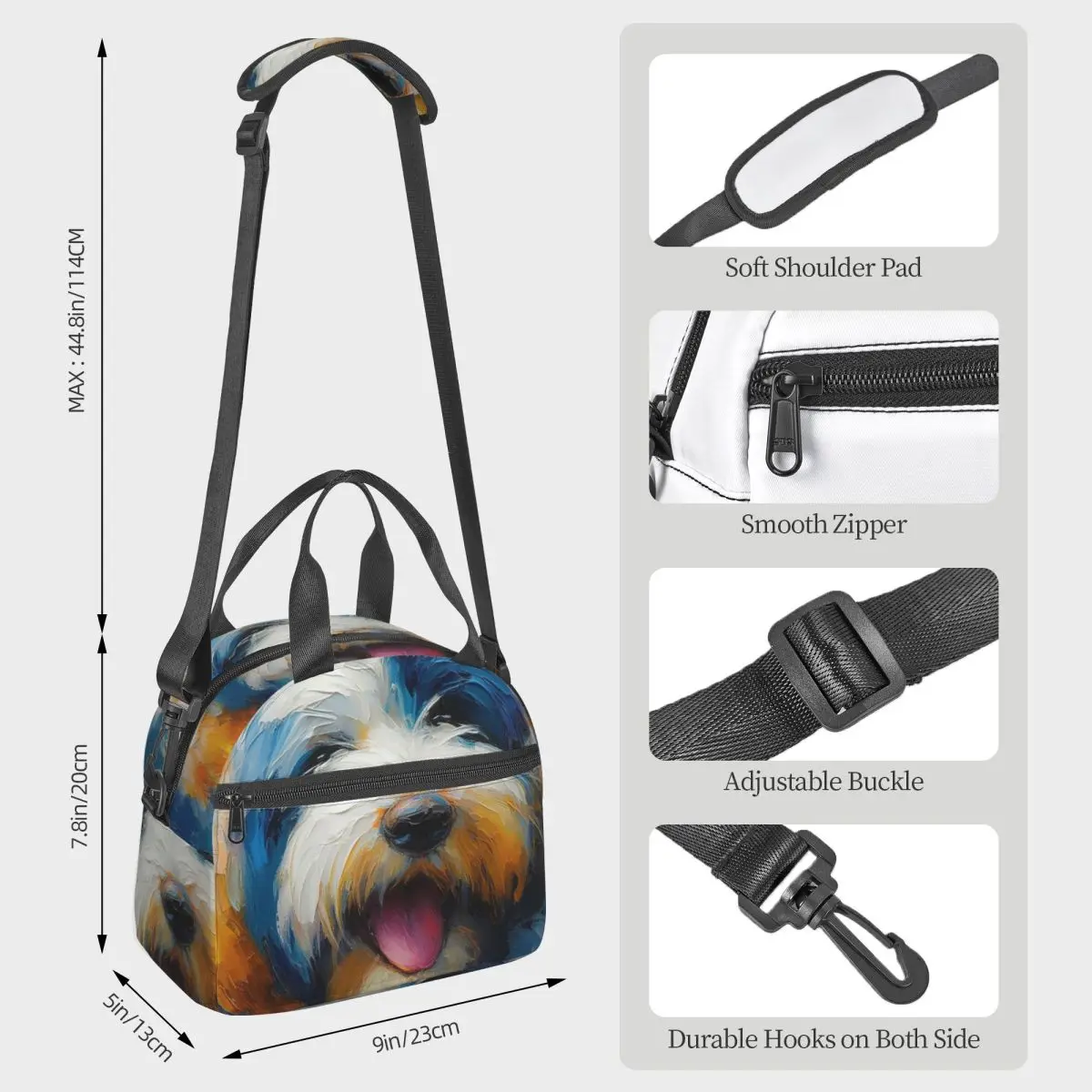 The Watchful Old English Sheepdog Lunch Bags Bento Box Lunch Tote Resuable Picnic Bags Cooler Thermal Bag for Woman Girl Work