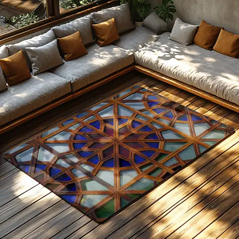 Area Rug Vintage Persian Bohemian Carpet Non-Slip Floor Mat Living Room Decor Home Accent Rug Modern Abstract Design Floor Cover