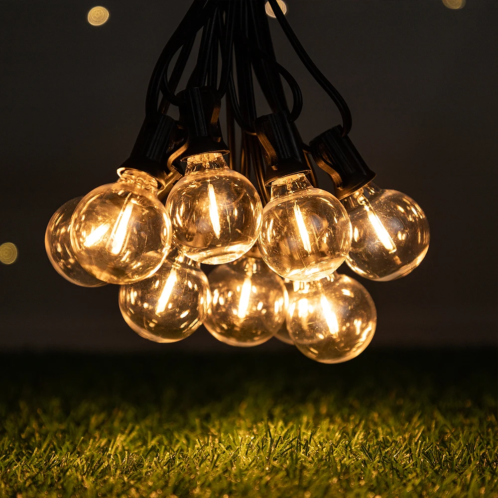 Plastics G40 Outdoor Light Output 24V String Light Waterproof Shatterproof Garland Lights Camping Garden Party Decoration Lights
