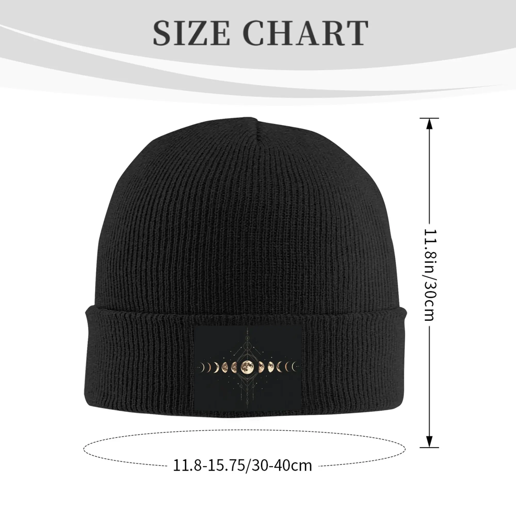 Moon Phases Lunar Cycle Different Moon Winter Skullies Beanies Hat Warm Autumn Knitted Hats Bonnet Caps for Women Men