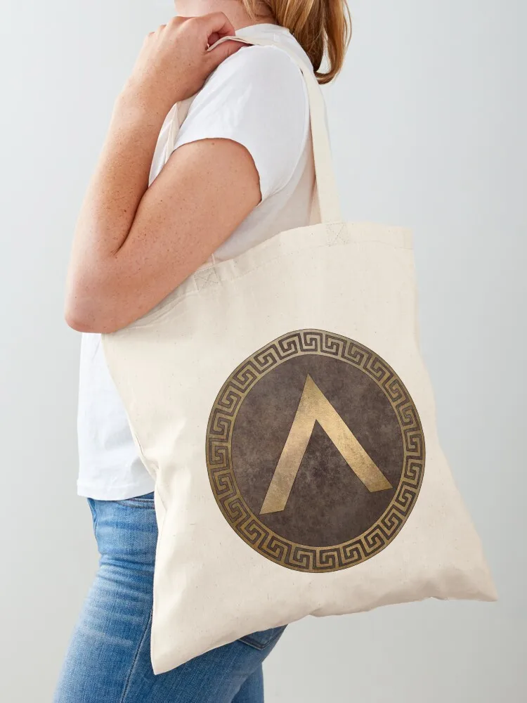 

Ancient Sparta Lambda Shield Symbol of the Spartans Tote Bag tote bag screen cloth bag woman Canvas shoulder