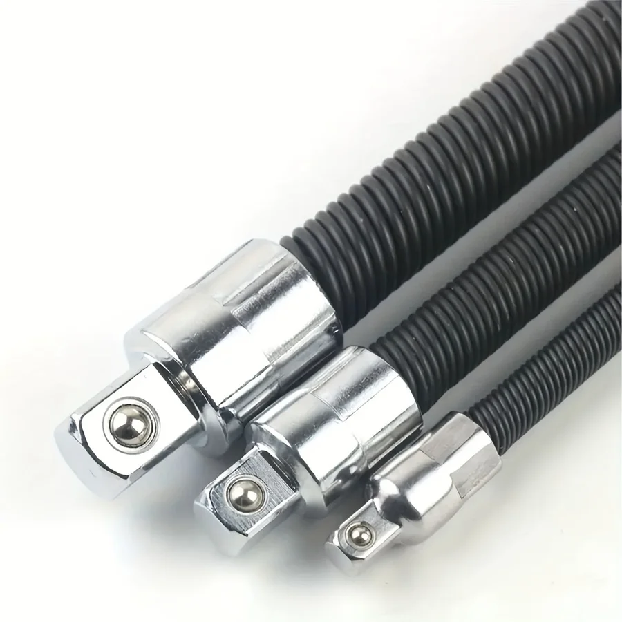 3pcs Impact Socket & Flexible Extension Rod Drive Adapter - 1/4', 3/8', 1/2' Drive Suitable for Automotive Repair, Workshop Tool view 5