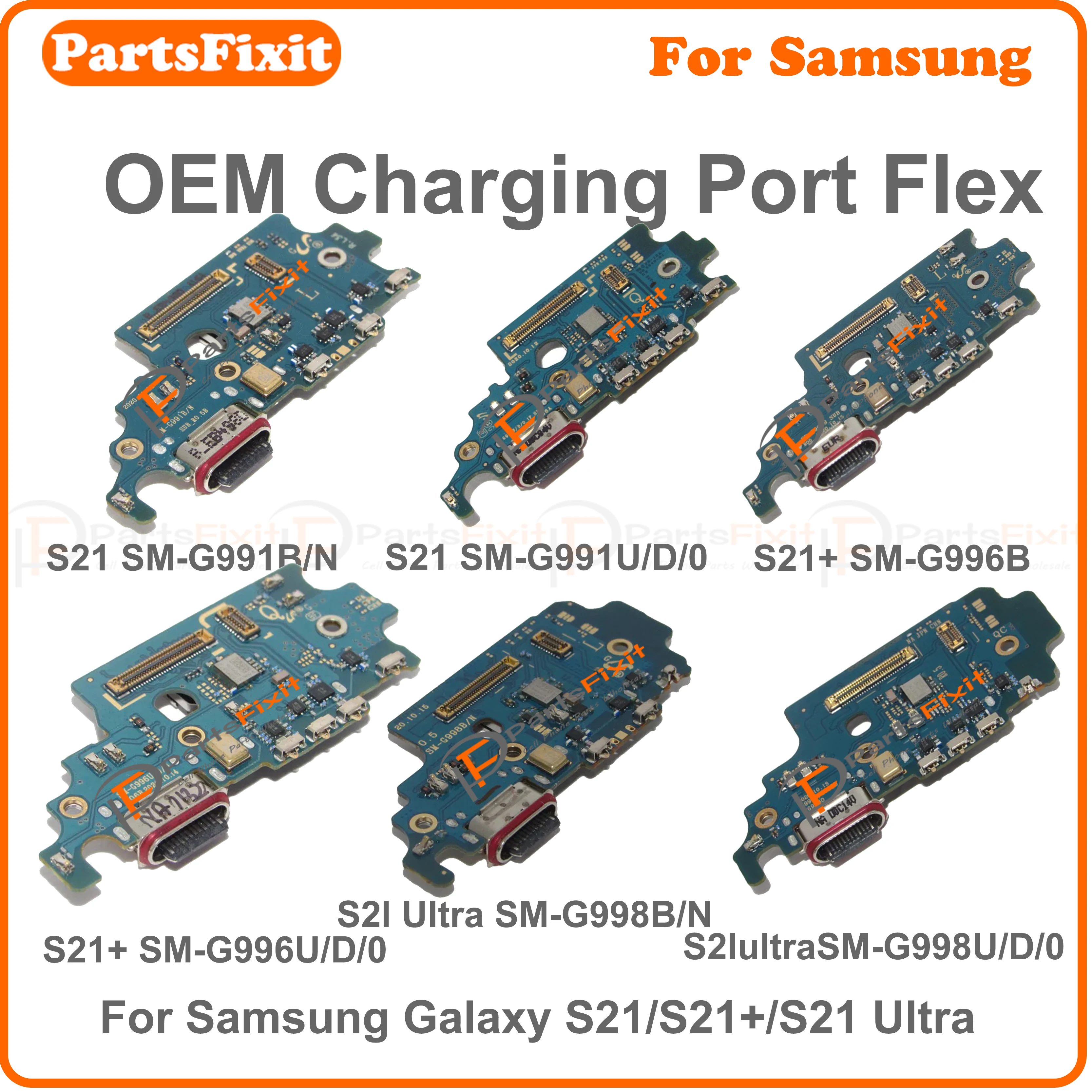 Conector de porta oem, placa de carregamento, cabo flexível para samsung galaxy s21 s21 + s21 ultra SM-G991B/n g991u/d/o g996b g998b