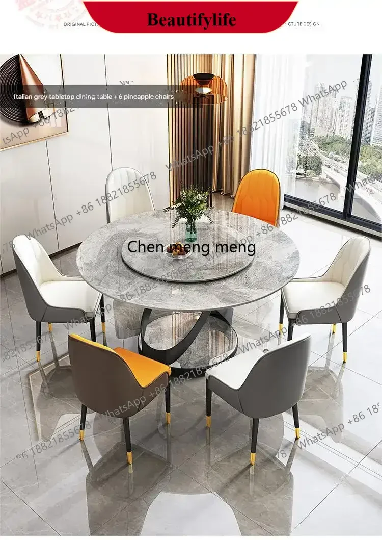 

z183 Luxury Nordic Vintage Italian Minimalist Dining Table Round Dining Table Modern White Juegos De Comedor Kitchen Furniture