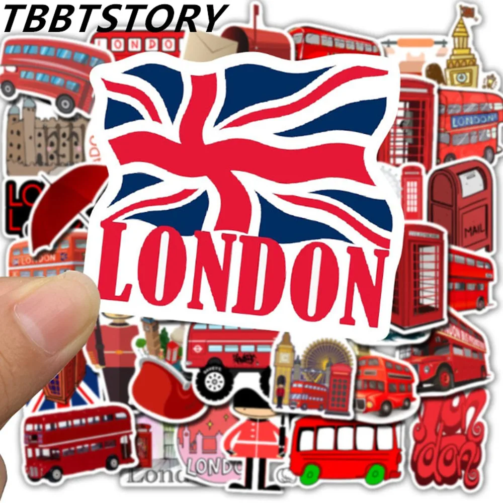 10/30/50Pcs England Landmark อังกฤษ London Bus บูธโทรศัพท์สติกเกอร์ตกแต่งโทรศัพท์แล็ปท็อป Scrapbooking กระเป๋าเดินทาง Decals