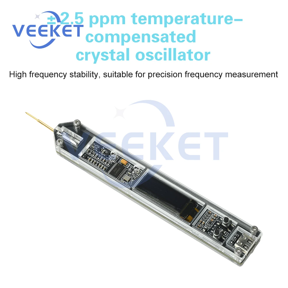 عداد تردد عالي الدقة 200 هرتز - 100 ميجا هرتز مع شاشة OLED مقياس تردد الترددات اللاسلكية المحمول لاختبار مذبذب الكريستال #1