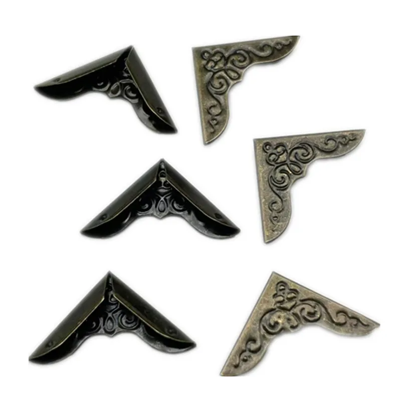 20Pcs Bronze Metal Book Corner Trilateral Album Menus Folders Box Corner Protectors For Decor Gold Decoration 30x30x3.5mm CP1582