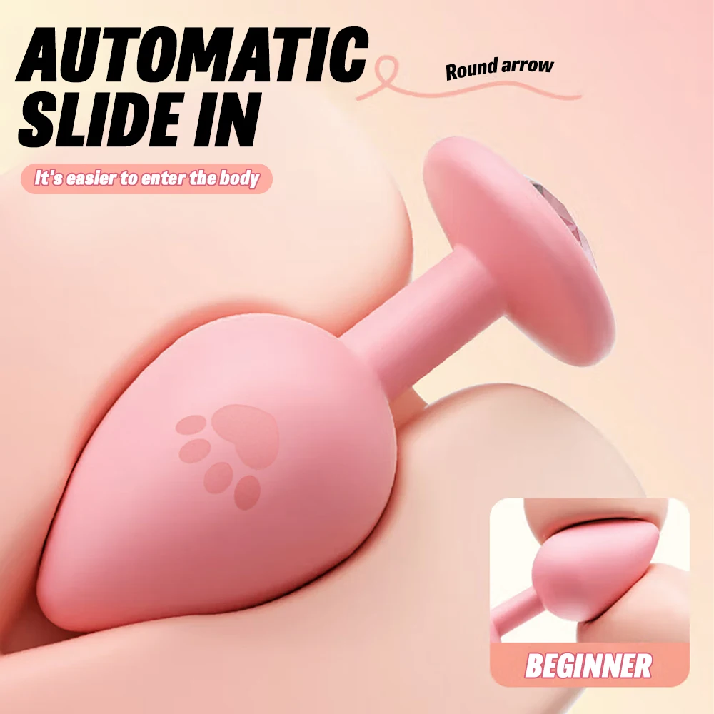 Anal Butt Plug Sex Adult Toys for Women Men Silicone Buttplug 3 Sizes for Beginner Masturbator Anal Trainer with Diamond Unisex - Image 3
