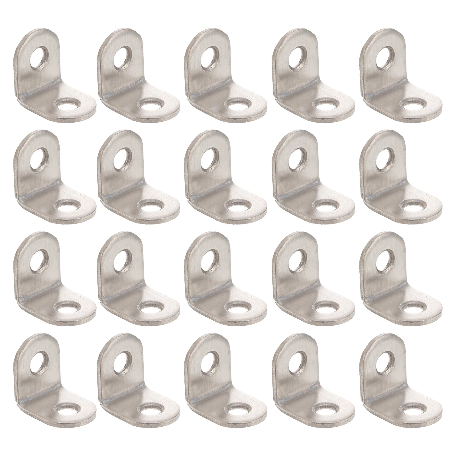 

20pcs 20Mm Stainless Steel Angle Brackets Silver 90 Degree L-Shape 2 Holes 1.6Mm Thick Corner Braces Fasteners Supports Metal