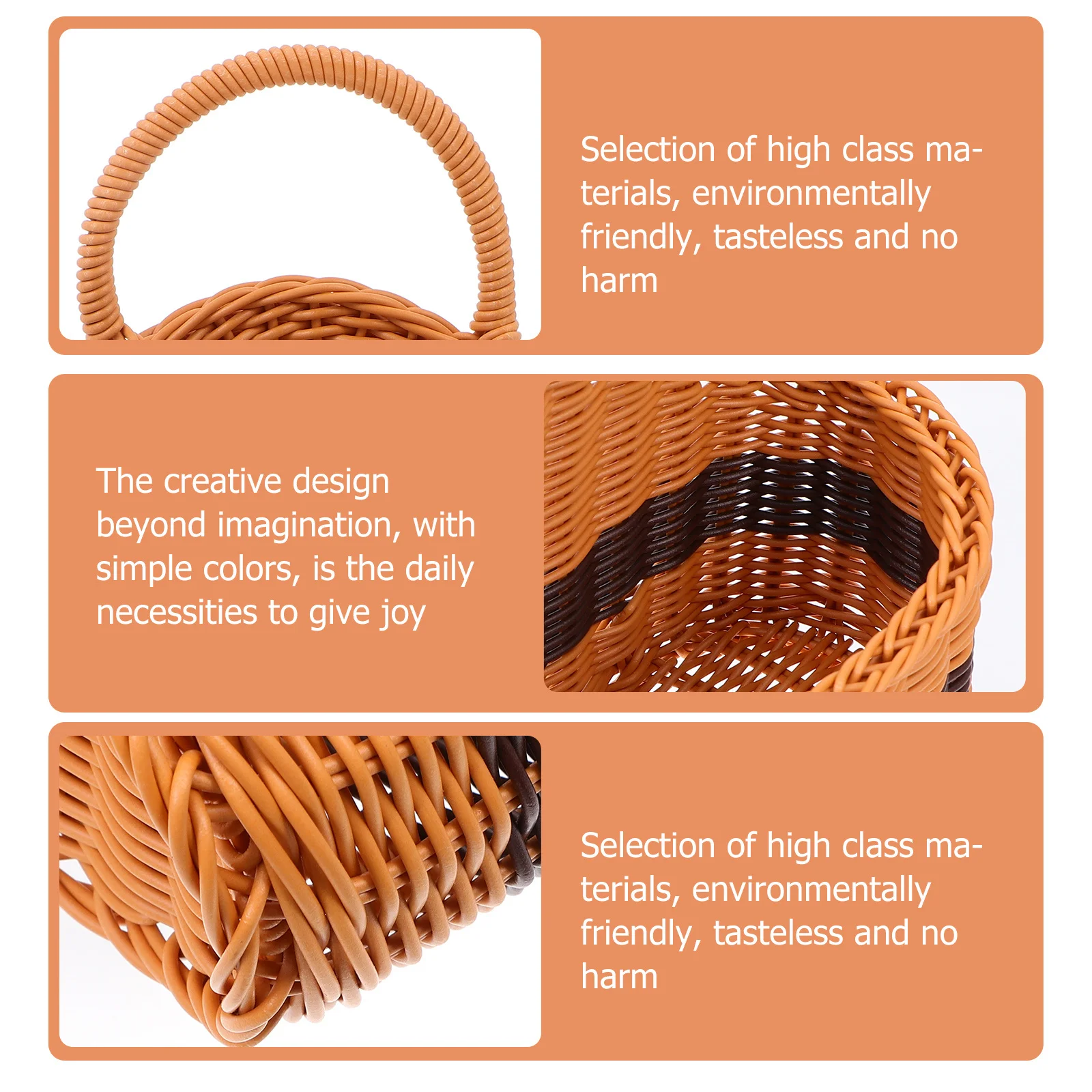 

1pc Woven Wall-Mounted Storage Basket For Kitchen Hanging Flowerpot Home Decor Flower Basket Container Decorative Craft