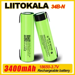 Gorący Liitokala 100% nowy oryginalny NCR18650B 3.7 v 3400 mah 18650 akumulator litowy spawanie nikiel baterie