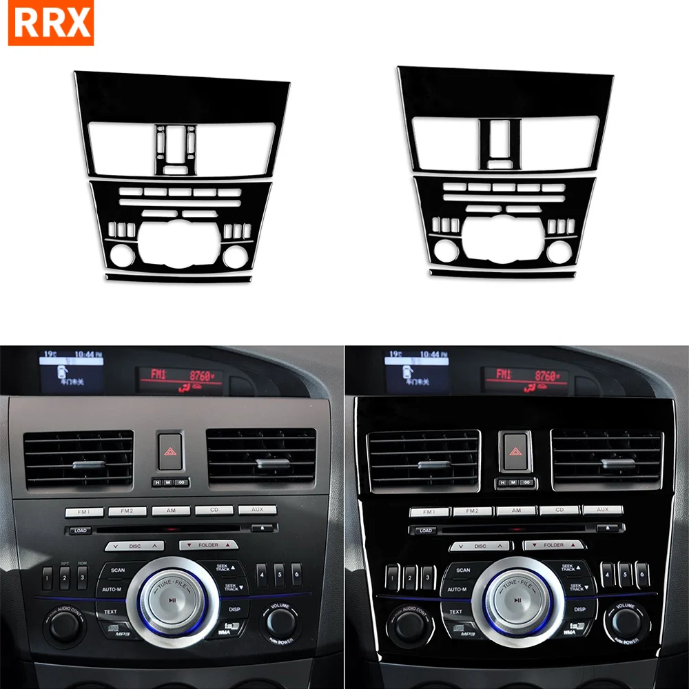 

For Mazda 3 Axela 2010-2013 Mazdaspeed 3 Mazda3 Car Center Air Vent Radio Panel Frame Sticker Piano Black Interior Accessories