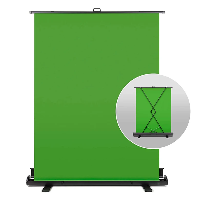 Green Screen Backdrop Collapsible Chroma Key Panel Background Wrinkle-Resistant Chroma-Green Fabric for Photography Video