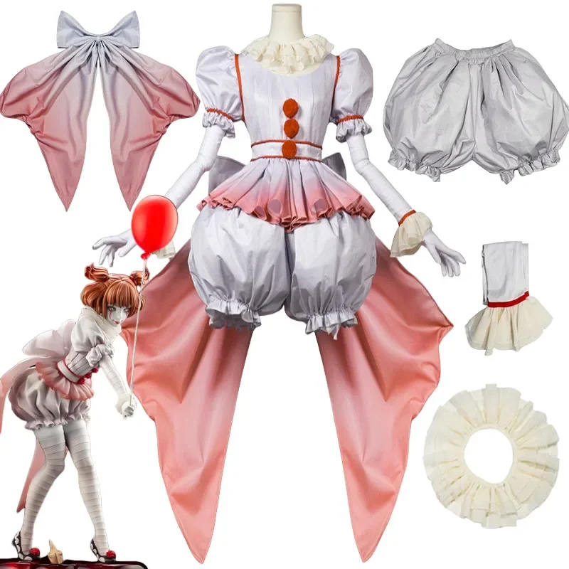 Pennnywise Cosplay Joker's Return to the Soul Costume Scary Clown Child Cosplay Uniform Halloween Costume Girls