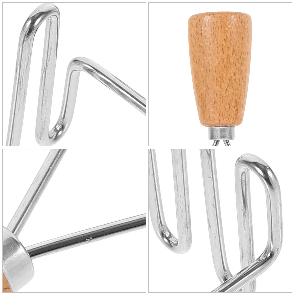 

1pc Potato Masher Stainless Steel With Wooden Handle Smooth Surface Easy Clean Manual Crusher For Potatoes Carrots Baby Food