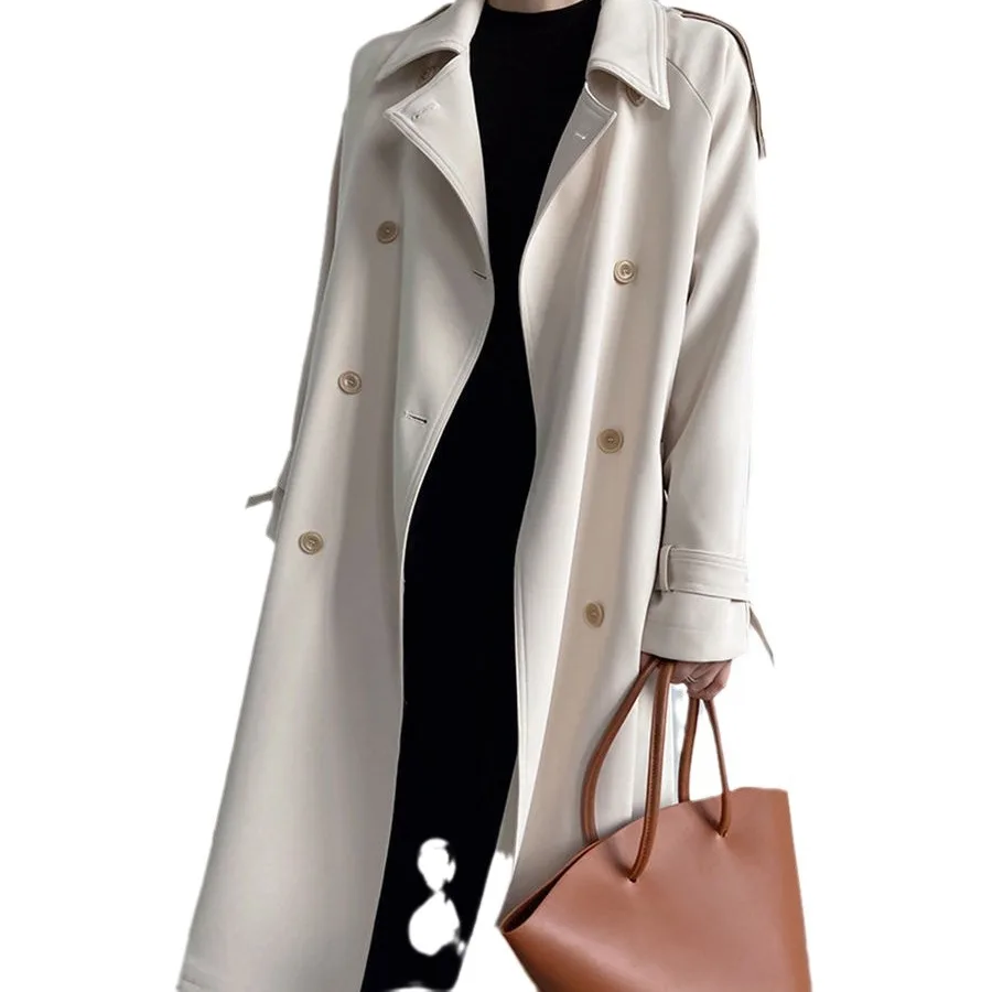 2024 this year\'s popular new British style coat for women spring and autumn mid-length French trench coat for women