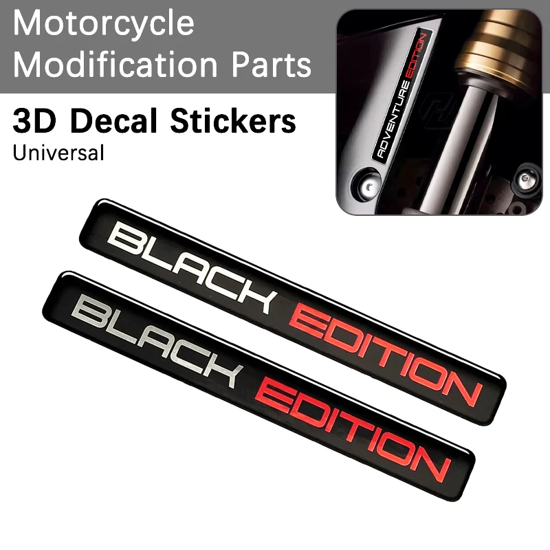 2 قطعة ملصق ثلاثي الأبعاد إصدار أسود لخزان الدراجة النارية لكاواساكي وهوندا وبي إم دبليو وسوزوكي وأبريليا ملصقات دراجات نارية
