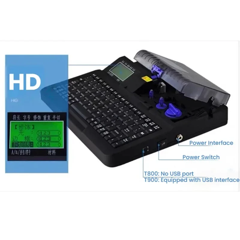 T800 Portable Wire‑Marker Printer Number‑Tube Printing Apparatus Cable Sleeve Heat‑Shrink‑Tube Marking Coding Equipment