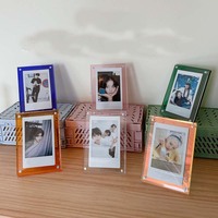 Promotional Display Stand Transparent Label Paper Acrylic Strong Magnetic Double Side 3 Inch Polaroid Photo Frame