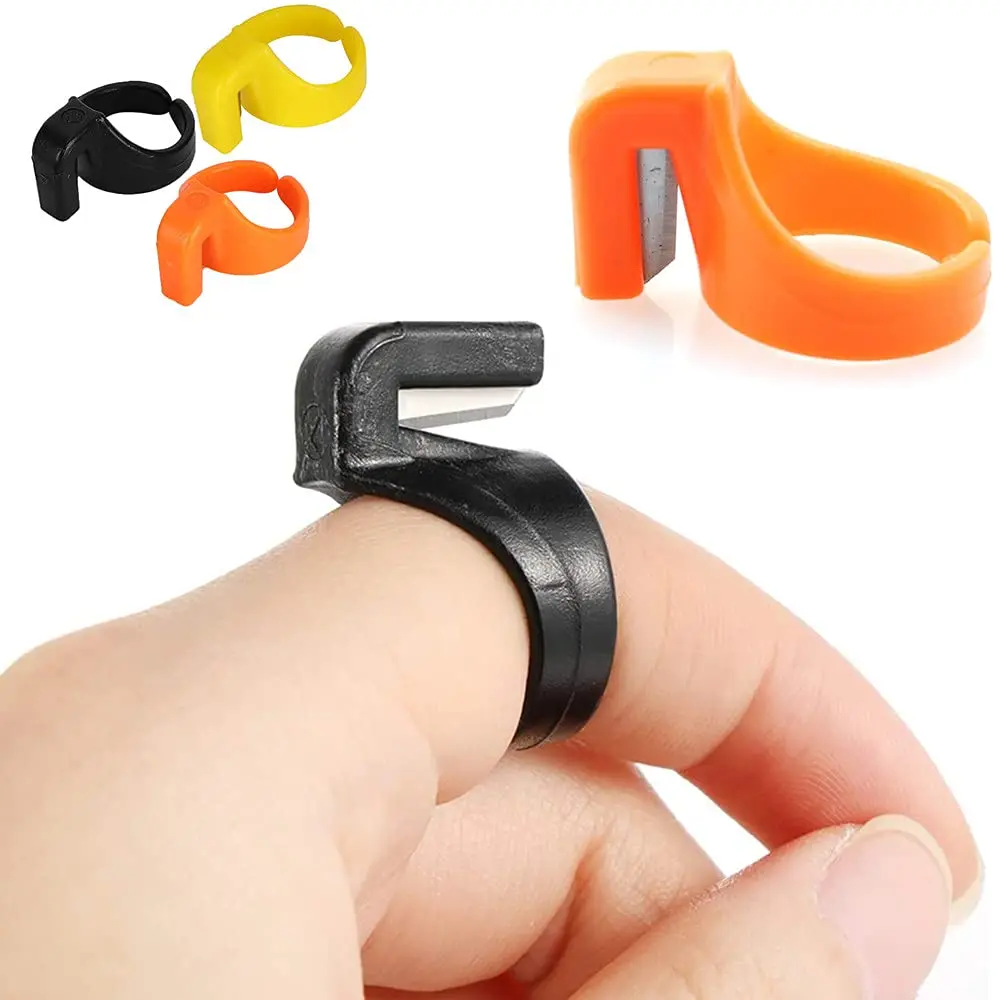 50/100pcs Plastic Sewing Thread Cutter Finger Ring Thimble Cutting Tools Suitable for Yarn Fishing Line with Random Colors - Image 3