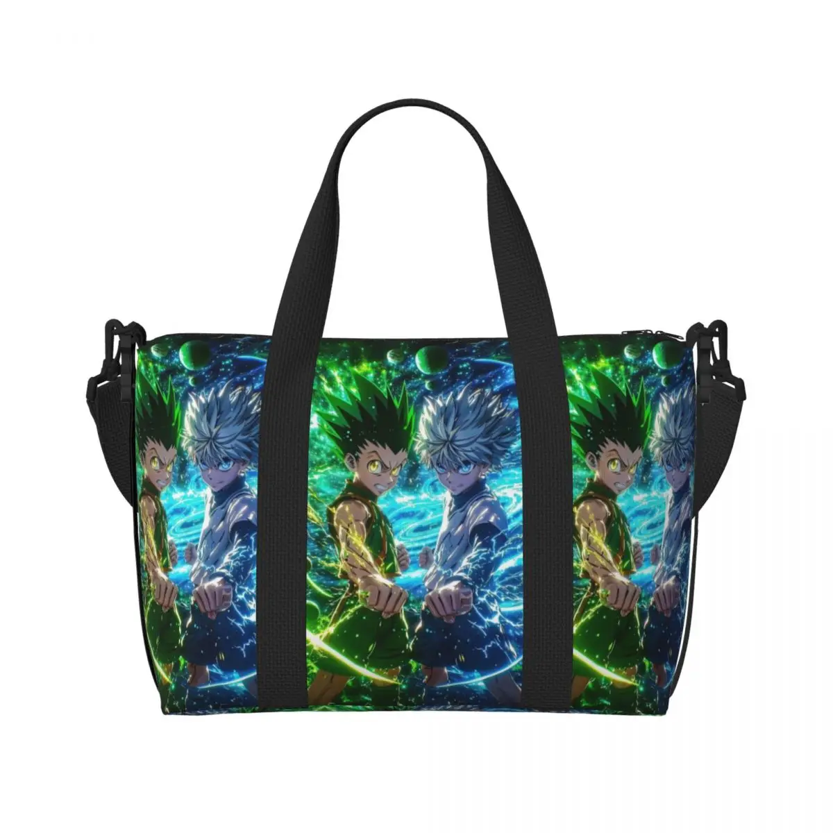 

Custom H-Hunters X Tote Bag Women Large Capacity Japan Anime Cartoon Gons Gym Beach Shoulder Travel Bag