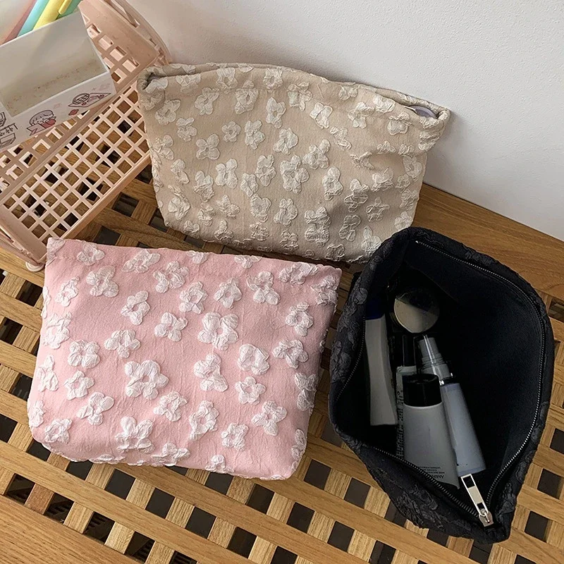 Saco cosmético Mulheres Grande Capacidade Portátil Maquiagem Caso Alta Qualidade Banho Flor Make Up Organizer Saco De Armazenamento Saco De Lavagem