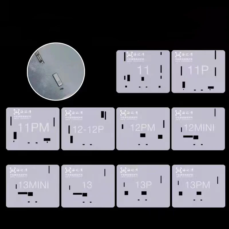 

LCD Screen IC Cable BGA Protection Steel Stencil For IPhone 11-13 Pro Max Solve The Pop-up Problem After The Screen Replacing