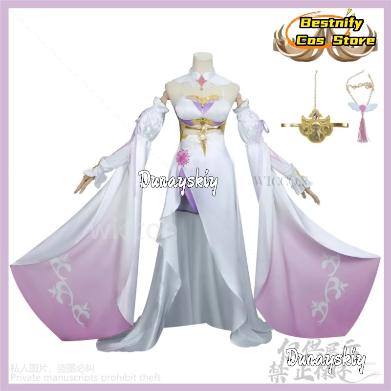 Anime Game Honkai Impact 3 Cosplay Elysia Costume Angel Returns Powder White Evening Dress Wig Woman Christmas Customized Suit