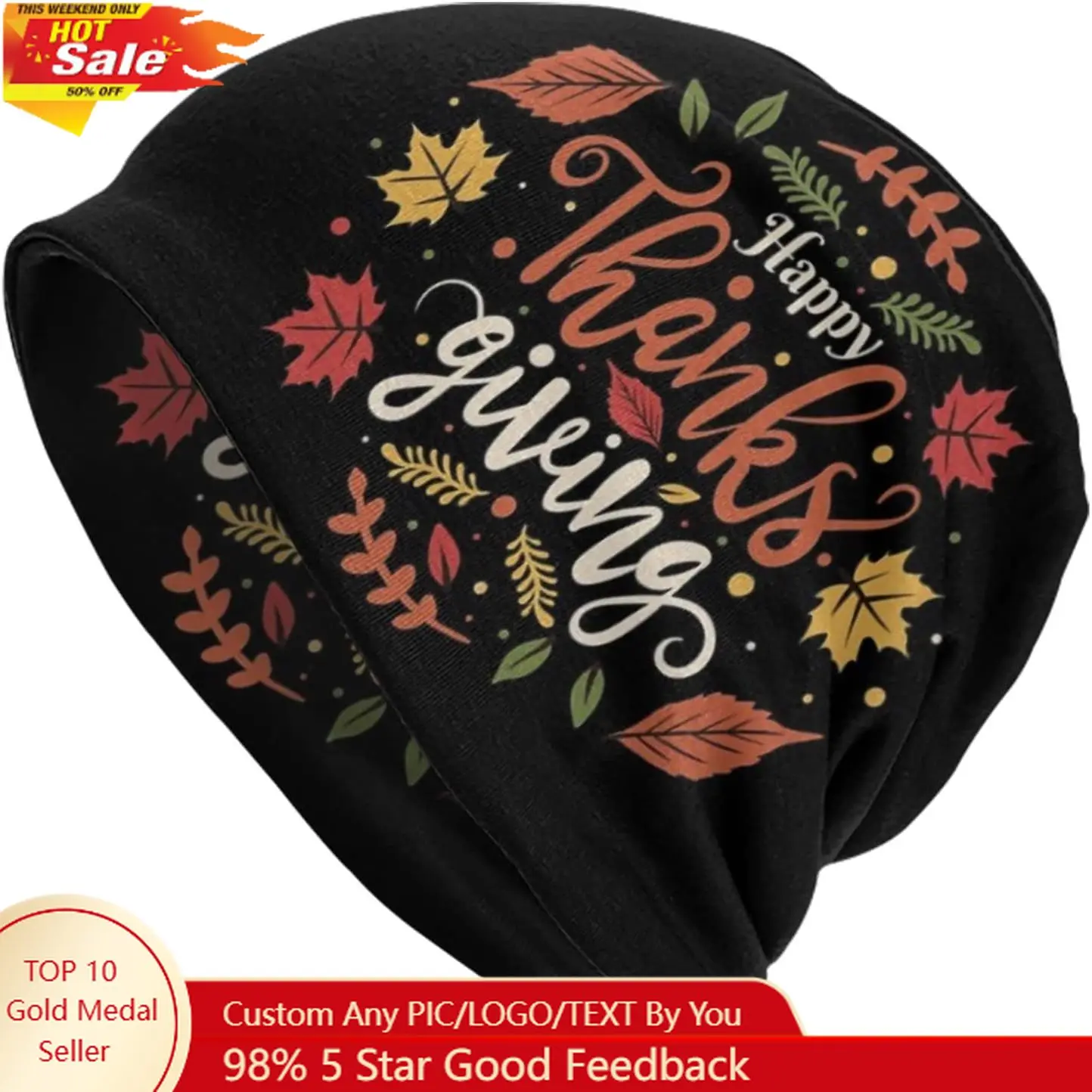 

Thanksgiving Gifts Beanie Standard Closed Chemo Hat Cancer Headwear Knitted Hats Baggy Slouchy Cap for Women Men