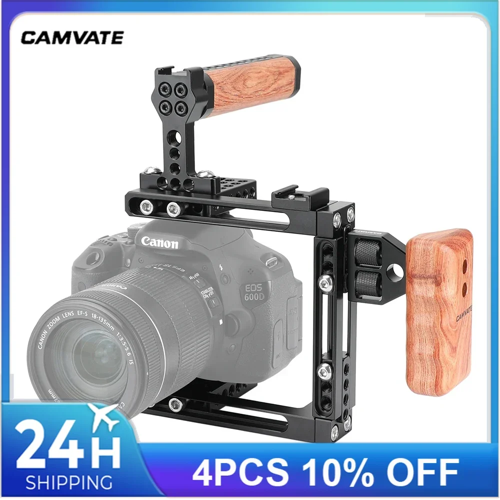 CAMVATE Camera Cage Rig For Canon 70D/80D/90D/5D Mark II/5D Mark III/5D Mark IV/ Nikon D7100/D7200/D300S/a58/A99/a7/a7II/GH5/GH4