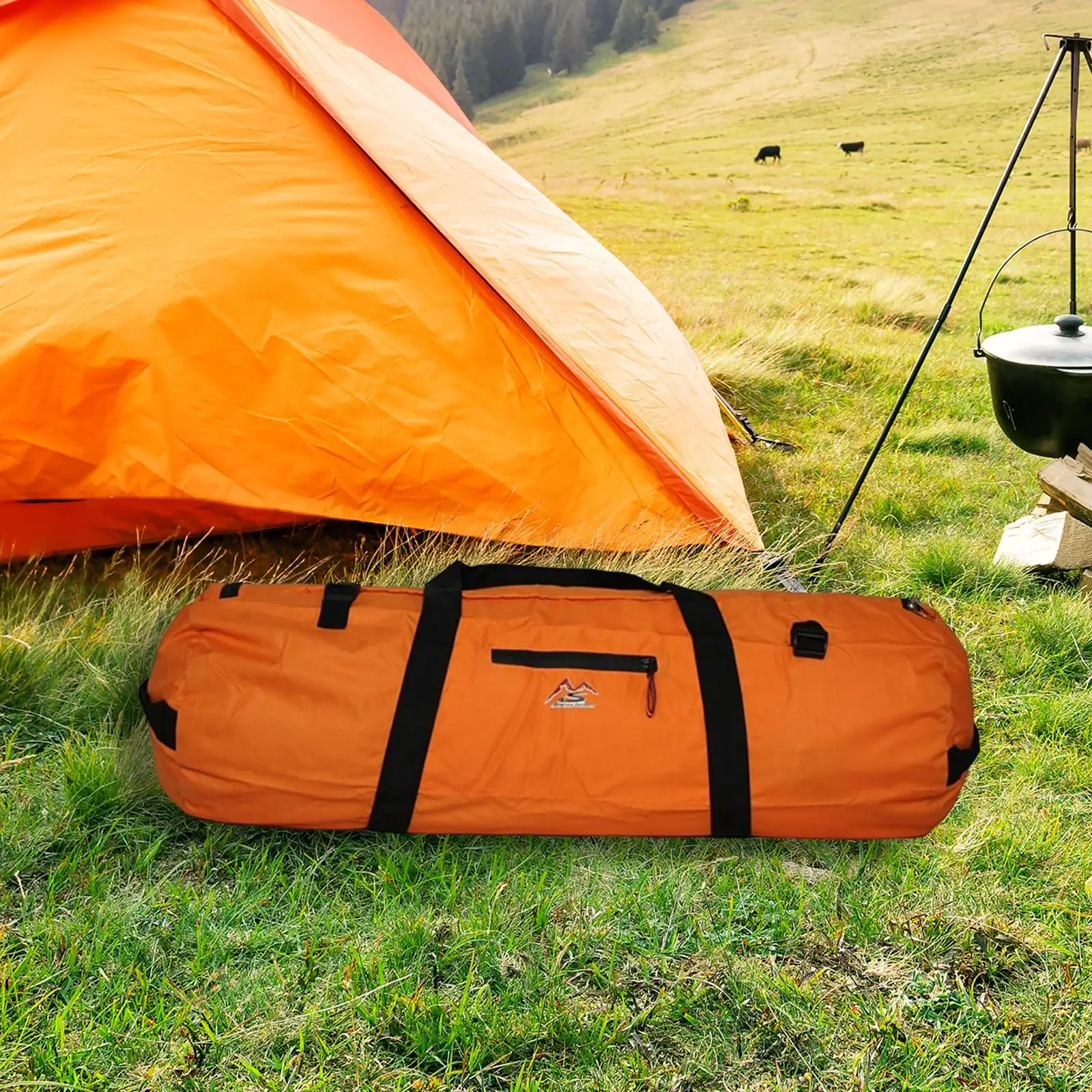 Camping Tent Storage Bag Duffel Waterproof Case Picnic Outdoor Fishing Orange 90cmx30cm L