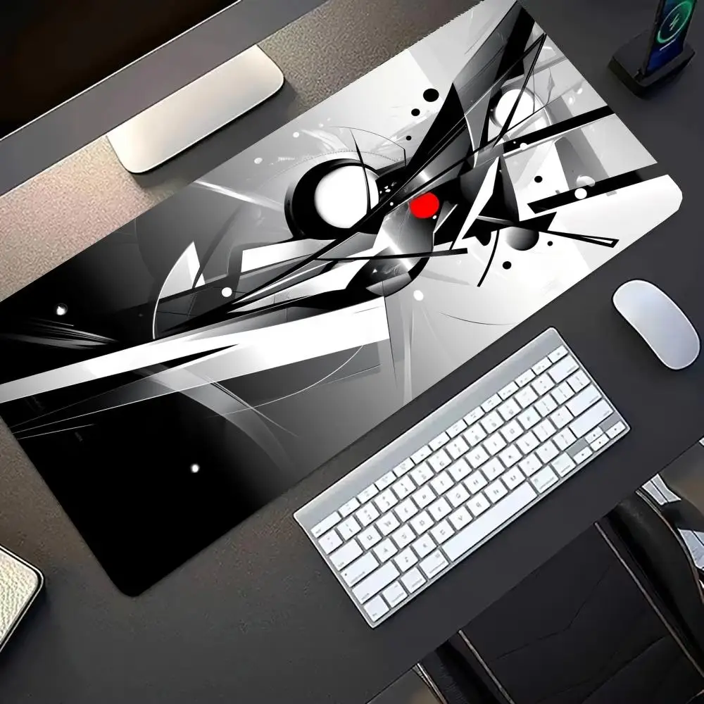 Red White Black Industrial Grunge Large Extended Gaming Mouse Pad Non-Slip Rubber  Keyboard Desk Mat Mousepad E-sports Accessory