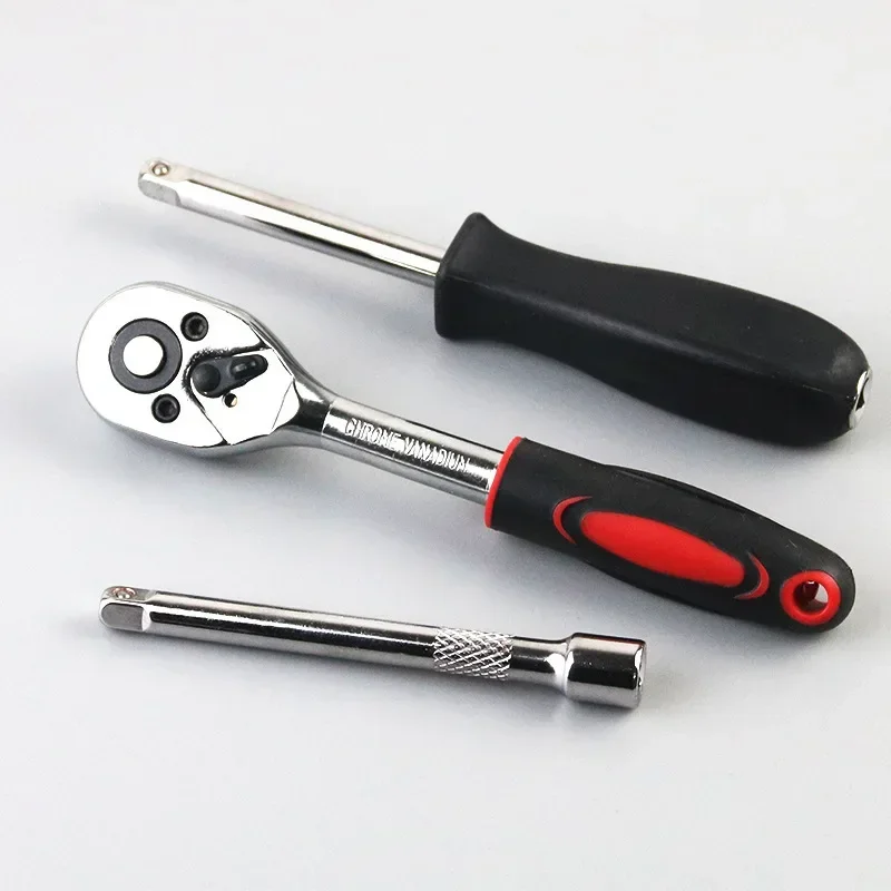 Car Repair Tool Kit 1/4-Inch Socket Set Car Repair Tool Ratchet Torque Wrench Combo Auto Repairing Set Mechanic Tool