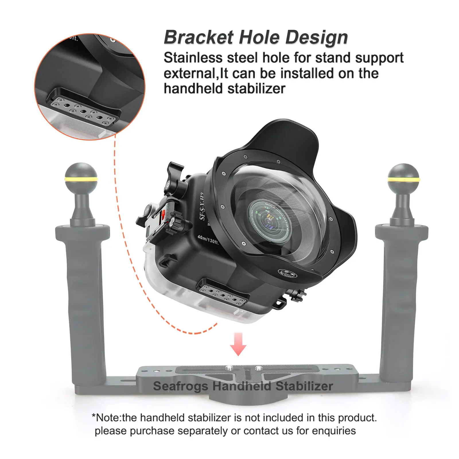 Seafrogs caixa à prova d'água para câmera fujifilm X-H2 xf 18-55mm 1:2.8-4r 40m de profundidade caixa de mergulho subaquático para mergulho