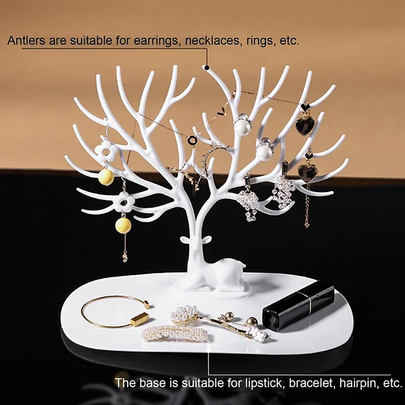 

Little Deer Earrings Necklace Ring Pendant Bracelet Jewelry Display Stand Tray Tree Storage Racks Organizer Holder