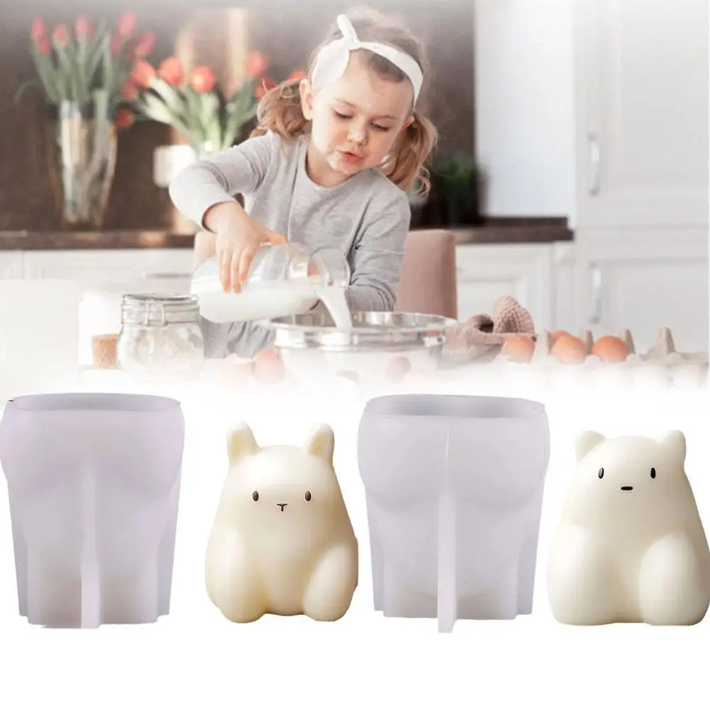 Cute Rabbit Cake Mold Silicone Mould DIY Candle Mold Cat Cake Pudding Molds Cake Chocolate Dessert Mould Candle Making Supplies