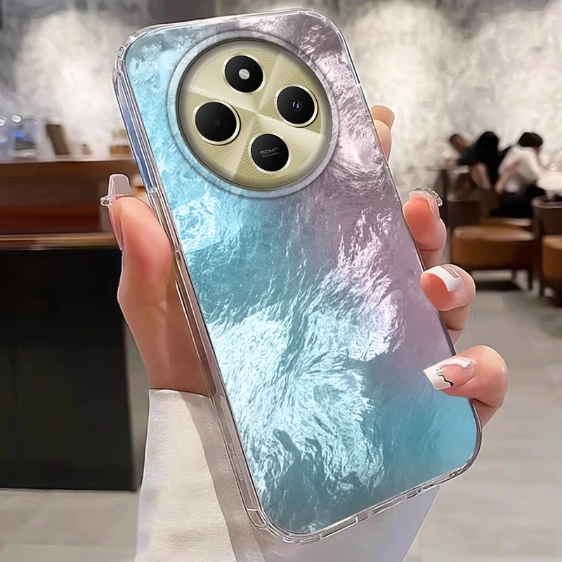 Gradient Glacier Texture Phone Case For Xiaomi Poco X5 M6 X6 X3 NFC M2 M5s M6 Pro C61 Girls Shockproof Bumper Fundas Cover Coque